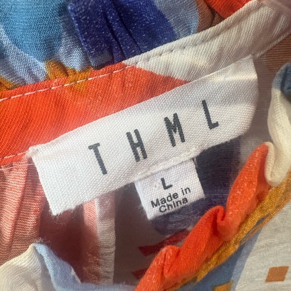 THML Multicolor Abstract Ruffle Blouse - Picture 3 of 3